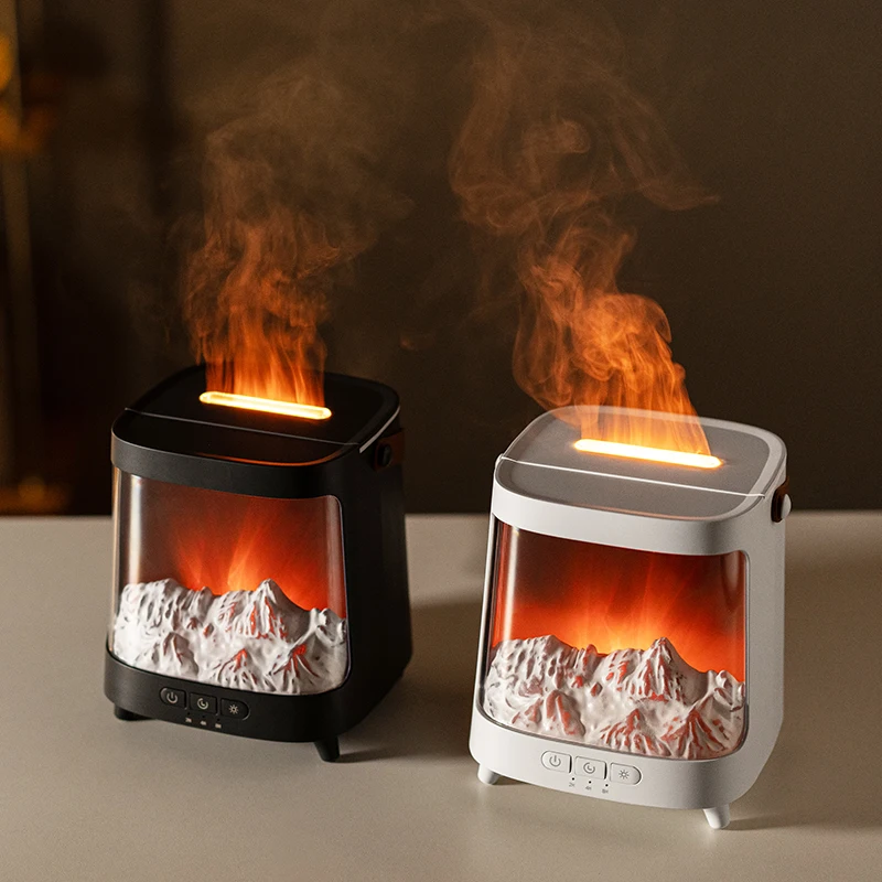 Yeni Aroma Esansiyel Yağlı Ev Tipi Yaratıcı Şenlik Ateşi Hava Nemlendiricisi 200ml Simüle Edilmiş Şömine Aroma Difüzörü